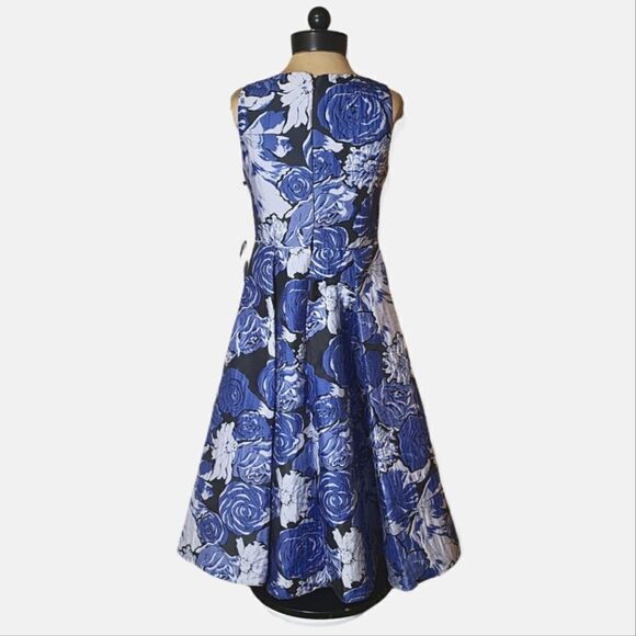 Adrianna Papell Blue Floral Cocktail Dress NEW Size 4 - Picture 6 of 12